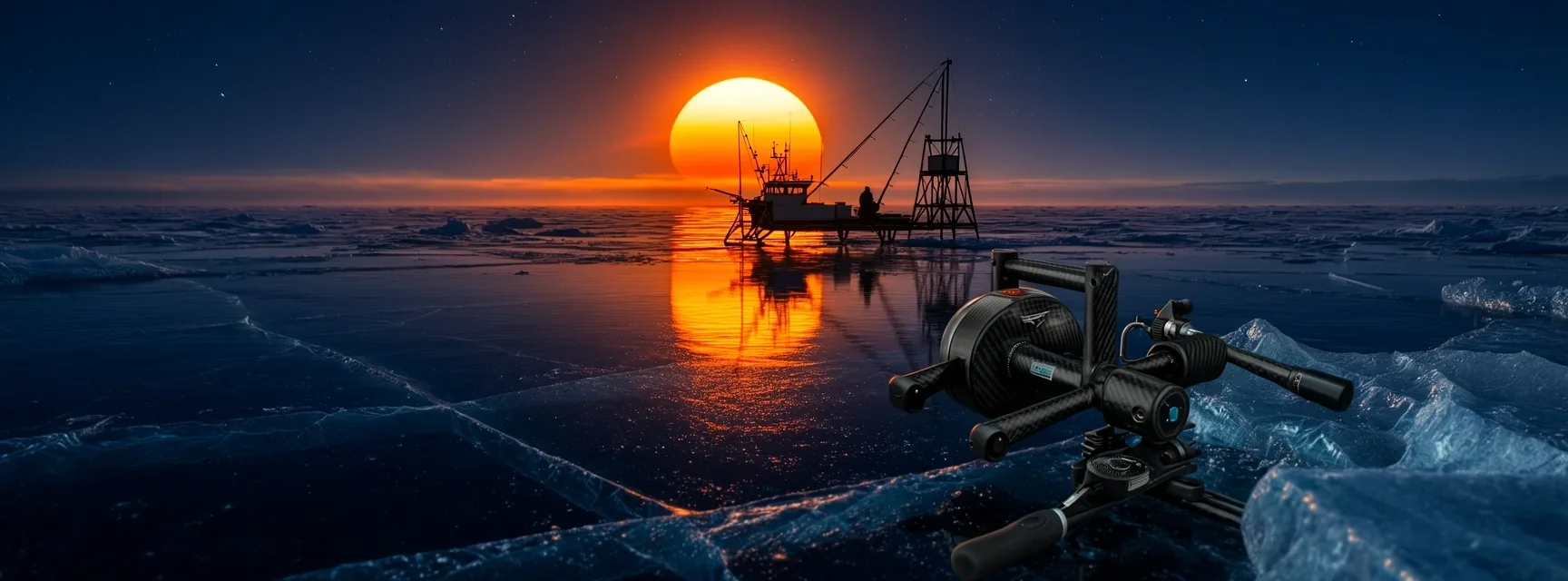 Arctic midnight sun horizon