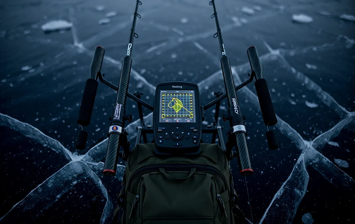 Technical sonar display and carbon-fiber fishing equipment