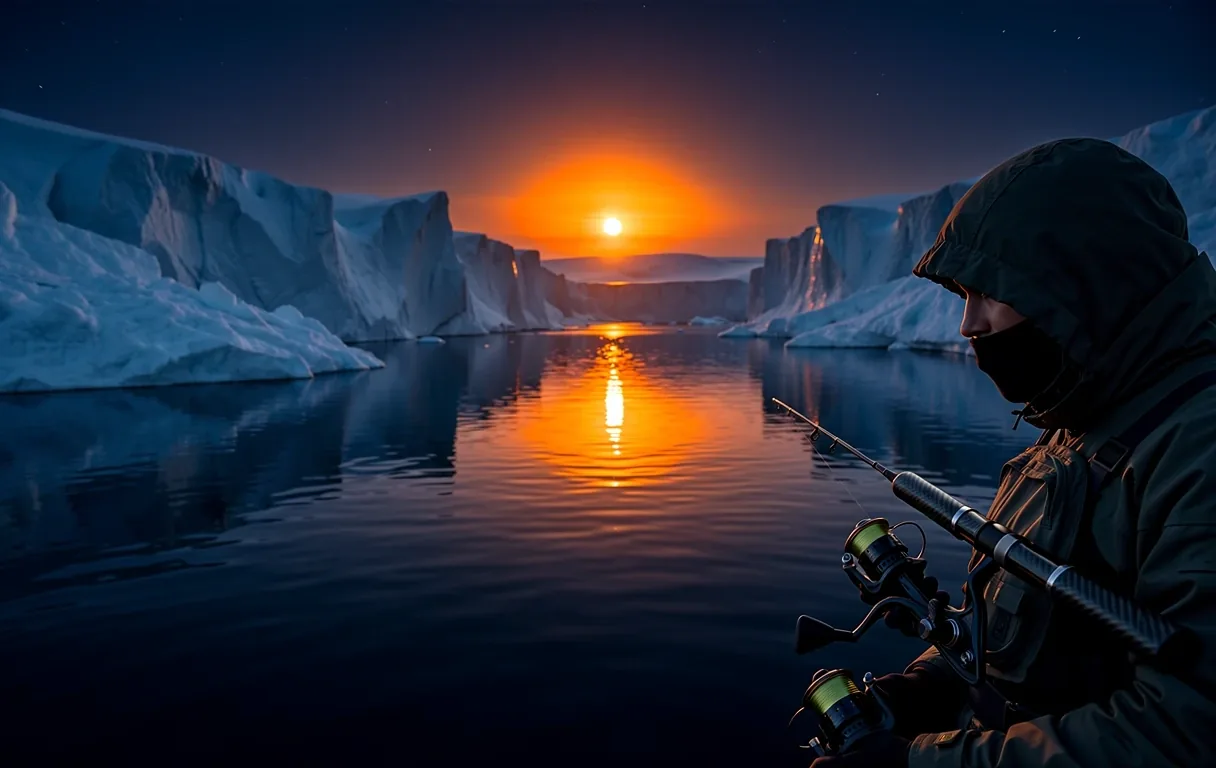 Arctic horizon at midnight