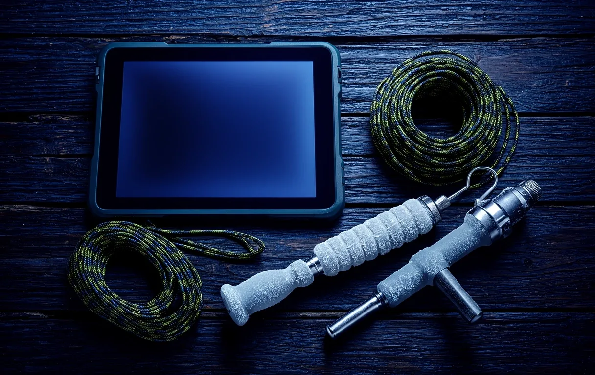 Professional arctic fishing gear collection